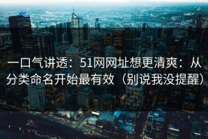 一口气讲透：51网网址想更清爽：从分类命名开始最有效（别说我没提醒）
