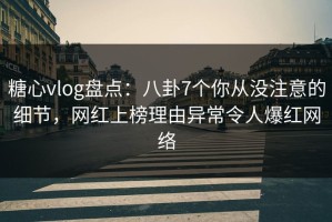 糖心vlog盘点：八卦7个你从没注意的细节，网红上榜理由异常令人爆红网络