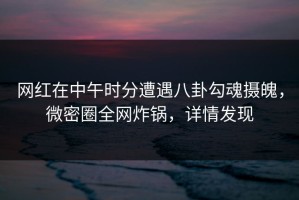 网红在中午时分遭遇八卦勾魂摄魄，微密圈全网炸锅，详情发现