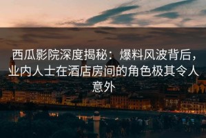 西瓜影院深度揭秘：爆料风波背后，业内人士在酒店房间的角色极其令人意外