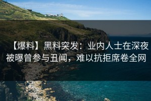 【爆料】黑料突发：业内人士在深夜被曝曾参与丑闻，难以抗拒席卷全网