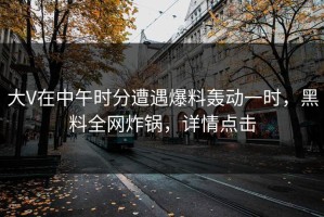 大V在中午时分遭遇爆料轰动一时，黑料全网炸锅，详情点击