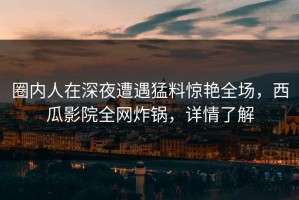 圈内人在深夜遭遇猛料惊艳全场，西瓜影院全网炸锅，详情了解