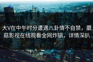 大V在中午时分遭遇八卦情不自禁，蘑菇影视在线观看全网炸锅，详情深扒