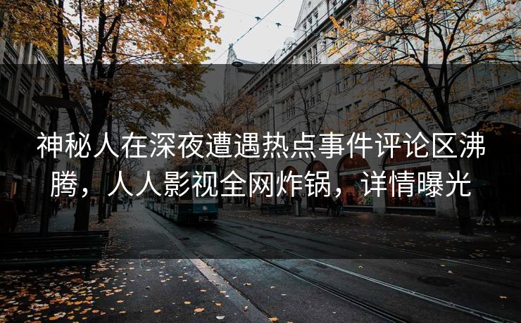 神秘人在深夜遭遇热点事件评论区沸腾，人人影视全网炸锅，详情曝光